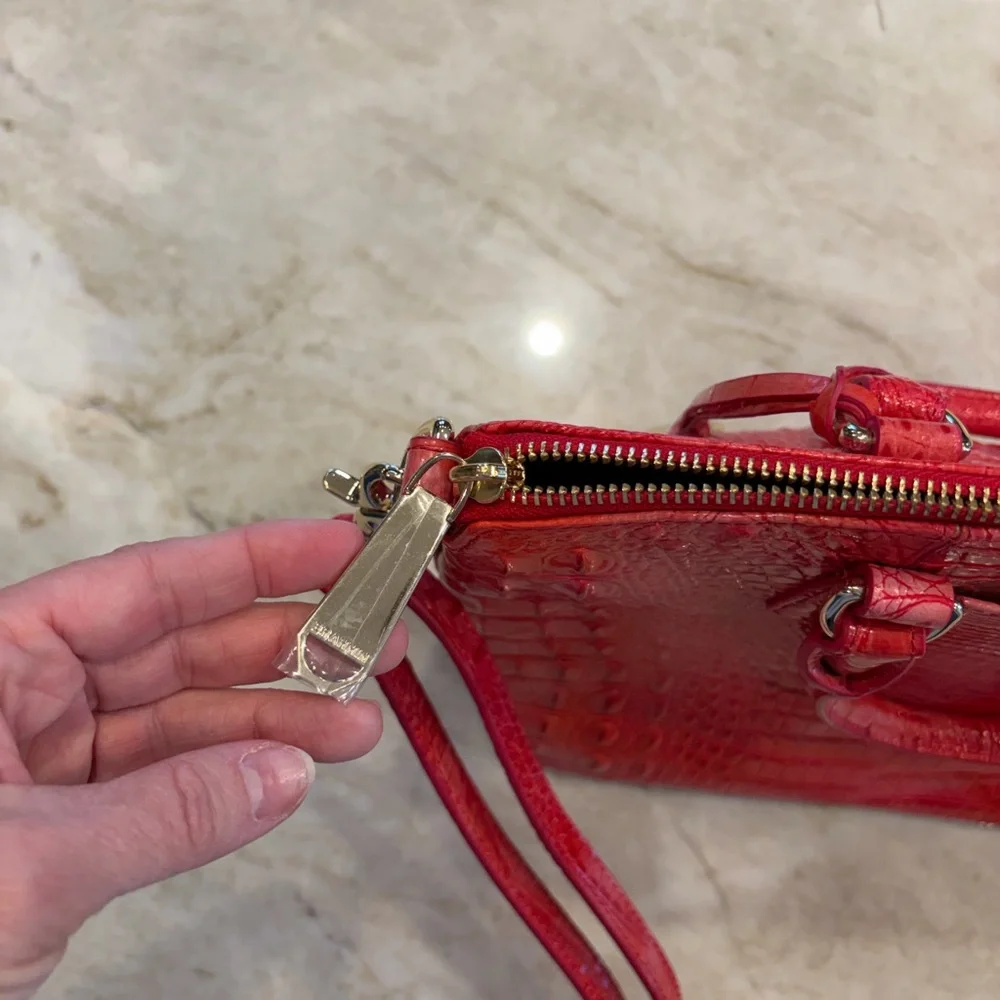 Brahmin Carnation Red Melbourne Duxbury Satchel with Crossbody‎ Strap